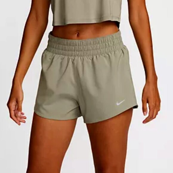 Nike Women's One Dri-FIT Mid-Rise Shorts 3 inch, Light Army Green, Large, NWT